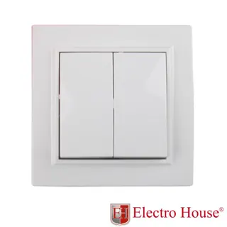 Вимикач двоклавішний ElectroHouse (Enzo), білий