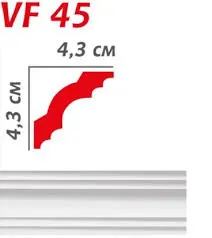Плінтус полістірольний  Viva Style VF 45 (43*43*2м) (60шт/уп)