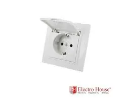 Розетка з кришкою вологозахищена ElectroHouse Enzo EH-2116 біла