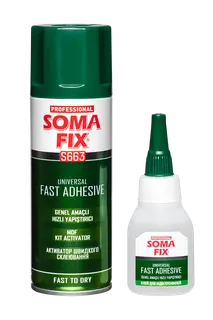 Клей-активатор швидкого склеювання Soma Fix S663 200мл+50г
