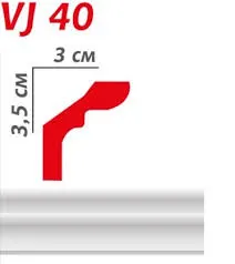 Плінтус полістірольний  Viva Style VJ 40 (35*30*2м) (100шт/уп)