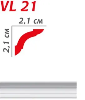 Плінтус полістірольний  Viva Style VL 21 (21*21*2м) (170шт/уп)