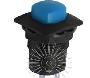 Кнопка Lemanso LWS11 квадрат синя без фікс. OFF-ON/DS-225