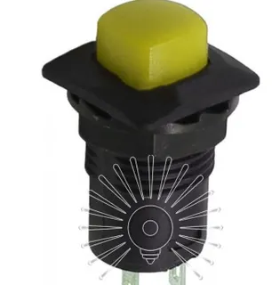 Кнопка Lemanso LWS12 квадрат зелена з фікс. OFF-ON/DS-226
