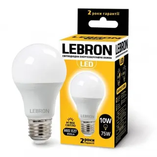 Світлодіодна лампа Lebron L-A60, 8W, Е27, 4100K, 700LM, Кут 240°