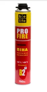 Піна монтажна вогнестійка  BeLife 750 мл PROFFIRE B2