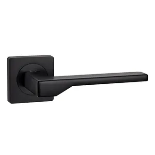 Ручка дверна на розетці KEDR R-06.148-AL-black mat квадрат