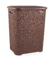 Корзина Bursev з кришкою ажур 6,0 л біла/баклажан
