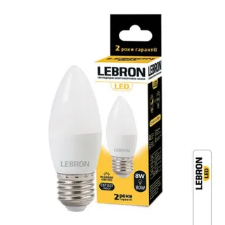 Світлодіодна лампа Lebron L-С37, 8W, Е27, 4100K, 720Lm