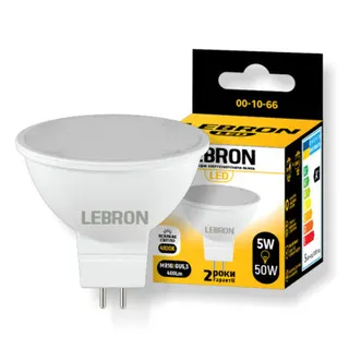 Світлодіодна лампа Lebron L-MR16, 5W, GU5,3, 4100K, 400Lm