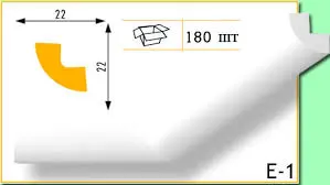 Плінтус полістірольний Marbet Е-1 (2м) (180 шт уп.)