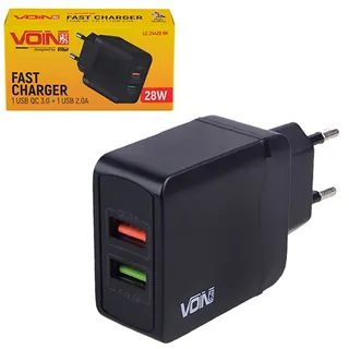 Мережевий зарядний пристрій PULSO 28W,2USB