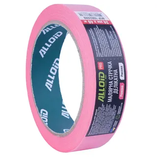 Alloid Pro. Стрічка малярська делікатна, рисова, рожева 30мм х 20м, 100мкм