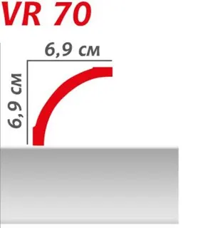 Плінтус полістірольний  Viva Style VR 70 (69*69*2м) (45шт/уп)