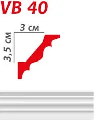 Плінтус полістірольний  Viva Style VB 40 (35*30*2м) (110шт/уп)