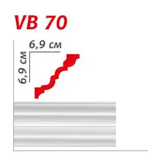 Плінтус полістірольний  Viva Style VB 70 (69*69*2м) (35шт/уп)
