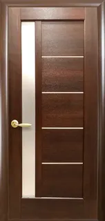 Двері ПВХ Грета 80 каштан +скло