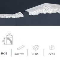 Плінтус полістірольний Marbet В-35 (63*53*2м) (40 шт уп.)