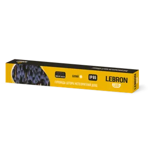 LED гірлянда LEBRON штора 3х0,5м, метеоритний дощ 288LED, біла, IP65
