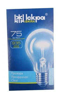 Лампа розжарювання Іскра A55 E27 75Вт 2800К