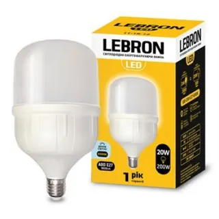 Світлодіодна лампа Lebron L-А80, 20W, Е27, 6500K, 1800LM