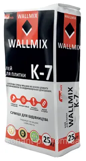 Wallmix K7 Клей для плитки 25кг для зовнішніх робіт,моростійкий