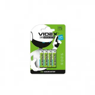 Батарейка Videx LR03/AAA лужна 4pcs SHRINK CARD /60/