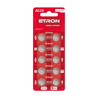 Батарейки ETRON Mega Power AG 10 лужний блістер /10шт/поштучно