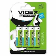 Батарейка Videx LR6/AA лужна 4pcs SHRINK TEAR BOX 