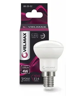 Світлодіодна лампа Velmax V-R39, 4W, E14, 4100K, 320Lm, кут 120°