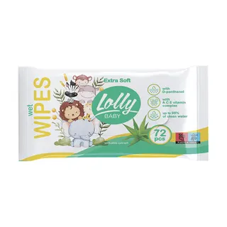 Вологі серветки Lolly Premium Soft з клапаном 80 шт