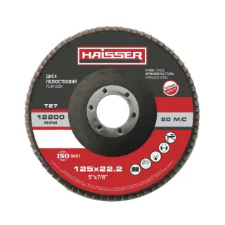 Диск пелюстковий плоский 125*22,2  Р60 (HAISSER) T27