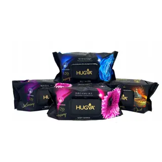 Хугва серветки вологі 120шт. Luxury Midnight HUGVA