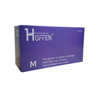 Рукавиці нітрилові HOFFEN  L 9 сині/фіолет 