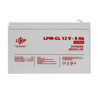 Акумулятор гелевий LPM-GL 12V-9 Ah