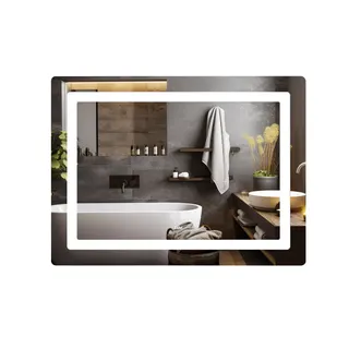 Дзеркало настінне Kubis (KU2) 800х600 мм, прямокутне, з LED-підсвічуванням Touch, антизапотіванням, димером, рег. 