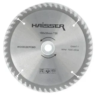 Диск пильний 190*30 50 зуб по дереву HAISSER