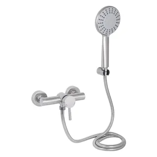 Змішувач для душу Aria 010, Nickel (k35) із душовим гарнітуром Lidz