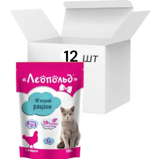 Корм для котів Леопольд 100г мясо птиці