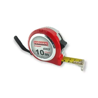 Рулетка 10м*25мм пластиков корп 2 стопа Haisser Compact