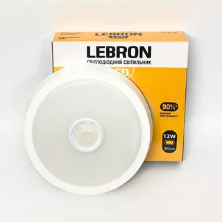 Світильник Lebron LED L-WLR-S, 12W, круглий, 4100K.1050LmСВЧ д.р в темряві