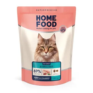 Корм для котів Home Food 400г Кролик/журавлина
