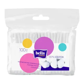 BELLA Cotton ватні палички 100шт ( папер. паличка ЕКО)