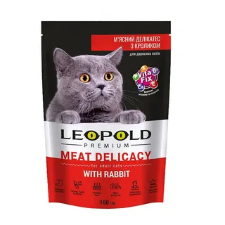 Корм для котів Леопольд 100г кролик