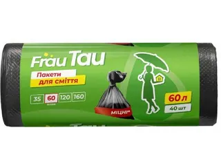Пакети для сміття 60л*20шт HDPE TM Frau Tau