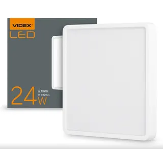 Led Світильник Videx 24W 5000K 220V, квадрат накладний