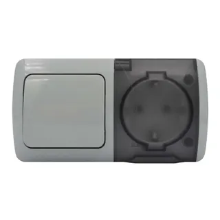 Розетка EVA 1-на з/з з кришкою IP-54 EL-BI