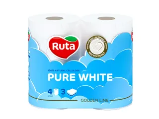 Рута Pure white Туалетний Папір 3-х шар. 4шт-біла 