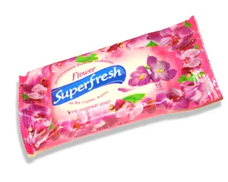 Серветки вологі  Super Fresh 15шт асорті