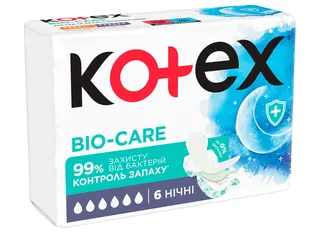 Котекс прокладки Bio-Care Night 6шт